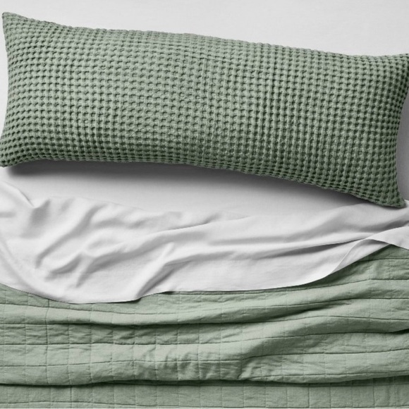 Casaluna Bedding Nwt Casaluna Waffle Body Pillow Cover Sage Green